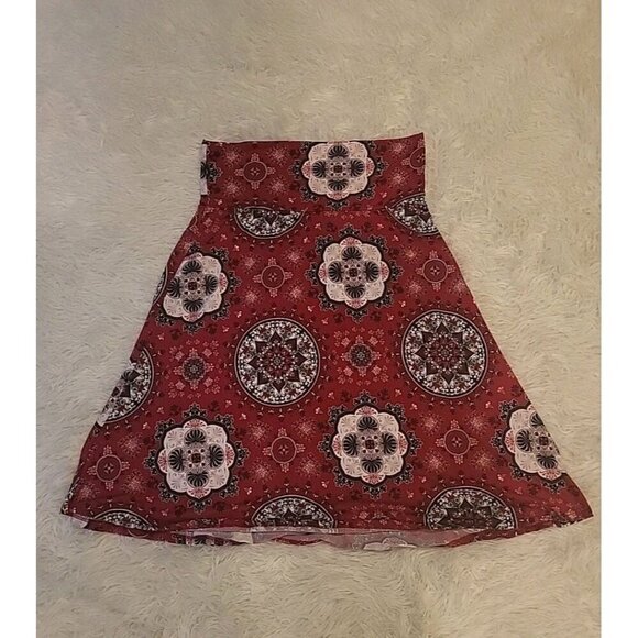 NWT Colette Women Medium Red Mali Brushed Knit Skirt Stitch Fix Boho 1970s Style - Picture 4 of 9
